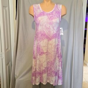 Style & Co Lavender and white stretchy, flowy lightweight dress, NEW